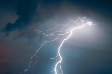 lightnings and thunder bold strike at summer storm
