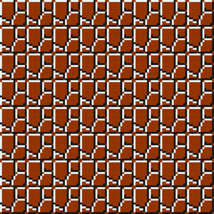 Brick wall background vector illustration in pixel art. Old school style Game background.
