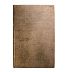 Naklejka premium Old Vintage Antique Aged Rarity Book Cover Isolated on White. Rough Damaged Shabby Scratched Wrinkled Paper Cardboard Texture. Front View. 
