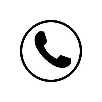 Telephone icon in trendy flat style isolated on white background. 