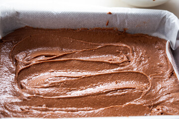 chocolate cake on a tray