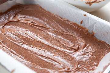 chocolate cake on a baking tray