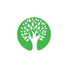 Obraz premium Healthy family tree logo vector design. Human life logo icon of abstract people tree vector. 