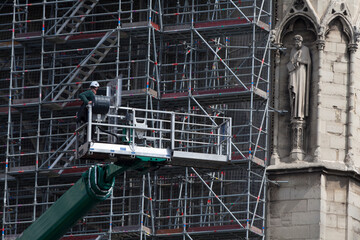 Échafaudage de la cathédrale de Notre de Paris © olivier