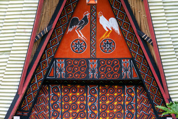 Painted house detail in Tana Toraja