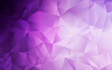 Light Purple, Pink vector polygon abstract background. Shining polygonal illustration, which consist of triangles. Polygonal design for your web site.