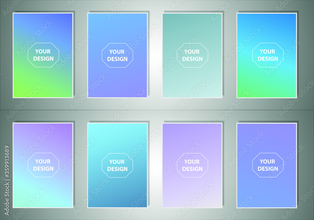 Poster abstract colorful vector blurred gradient backgrounds. holographic template for your cover and desig