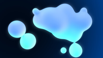 Abstract 3d background with pastel gradient liquid spheres. 3d illustration
