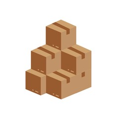 Box Flat Icon Vector Logo Template
