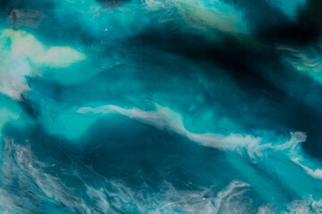 abstract epoxy resin painting. Like see, sky. Blue vawes. colourful background