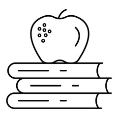 Books and apple icon vector
