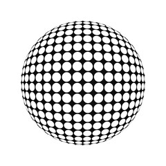 Gepunktete Kugel in schwarz und weiß