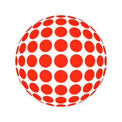 Gepunktete Kugel in rot und weiß