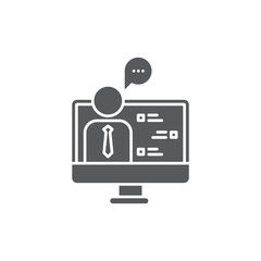 Online consulting vector icon symbol isolated on white background