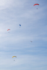 paragliding in the sky