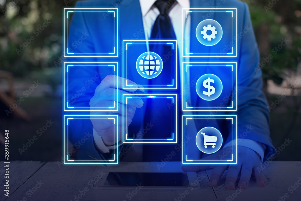 Poster information digital technology network connection infographic elements icon