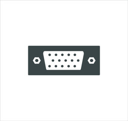 VGA port icon vector on white background