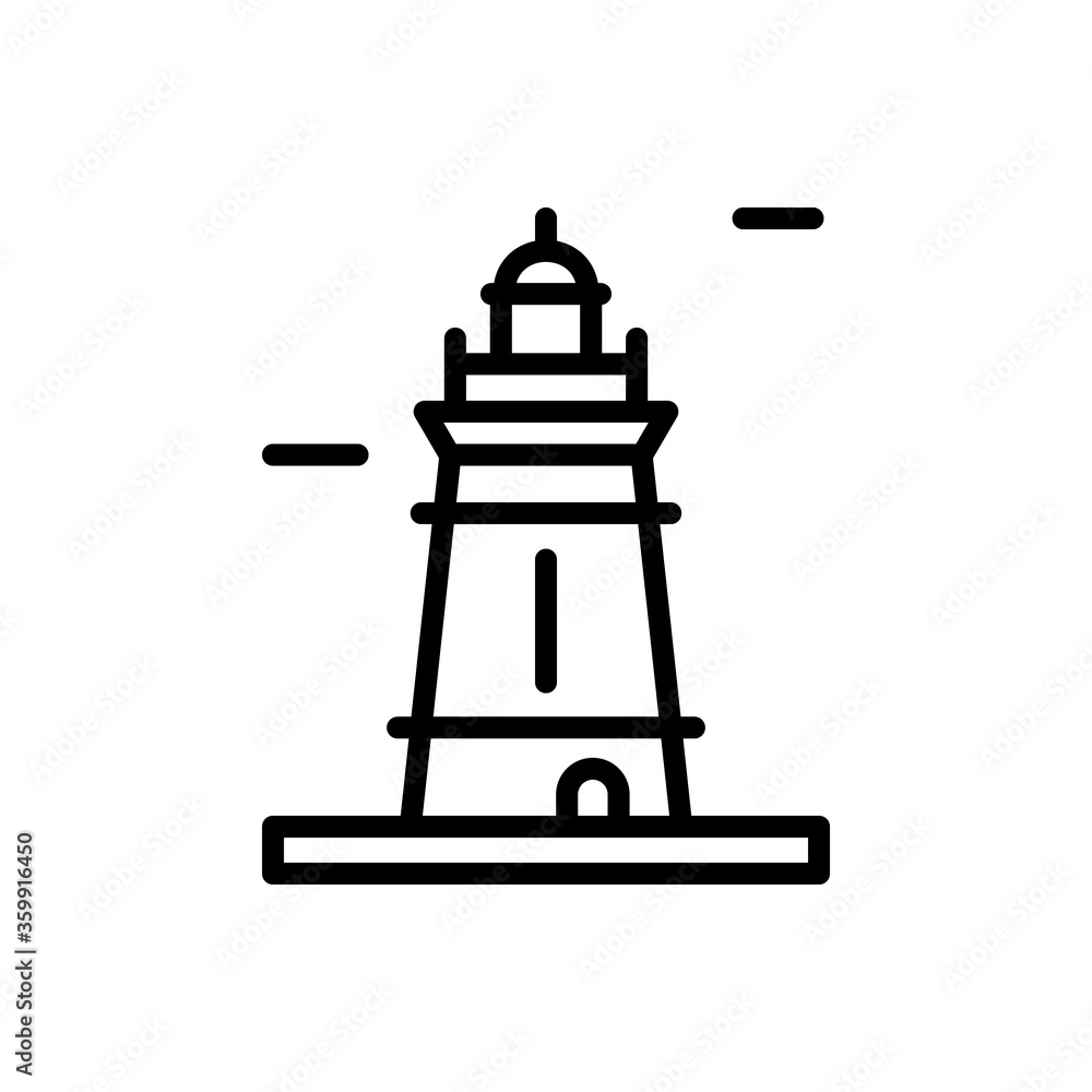 Poster navigational, lighthouse icon. simple line, outline vector elements of pharos icons for ui and ux, w