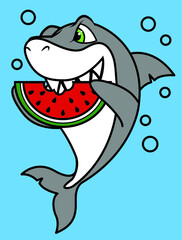 TIBURON COMIENDO SANDIA