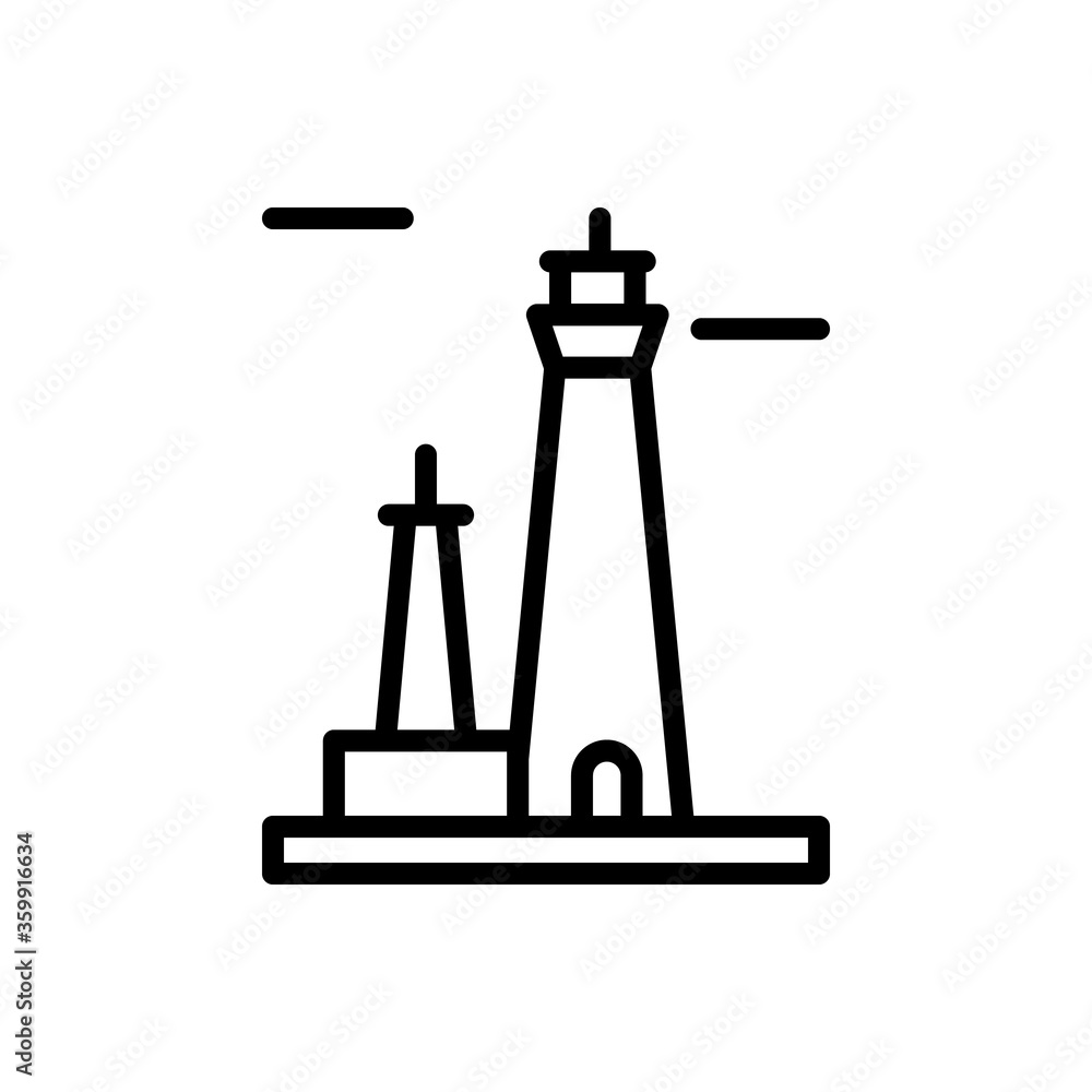 Poster navigational, lighthouse icon. simple line, outline vector elements of pharos icons for ui and ux, w