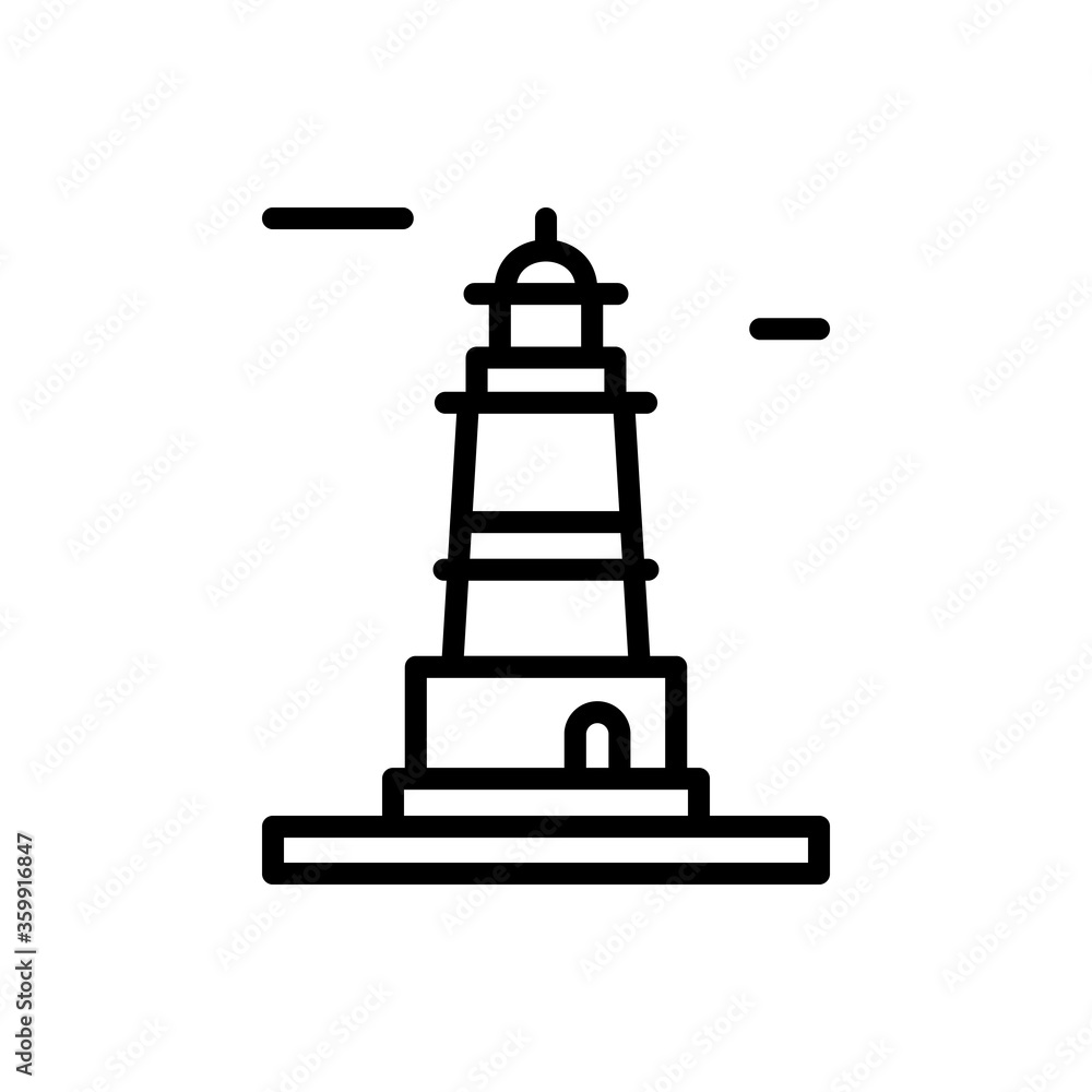 Poster navigational, lighthouse icon. simple line, outline vector elements of pharos icons for ui and ux, w