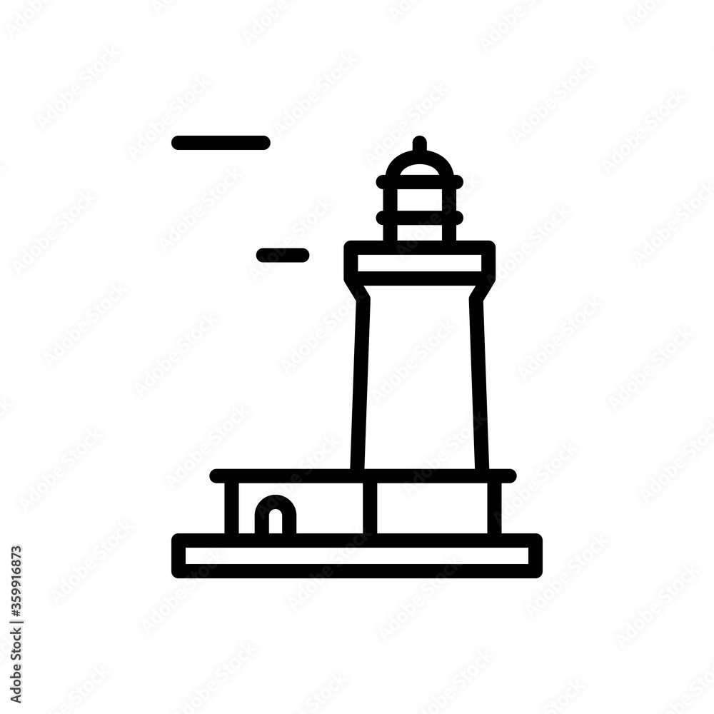 Poster navigational, lighthouse icon. simple line, outline vector elements of pharos icons for ui and ux, w