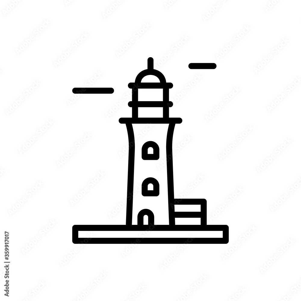Poster navigational, lighthouse icon. simple line, outline vector elements of pharos icons for ui and ux, w