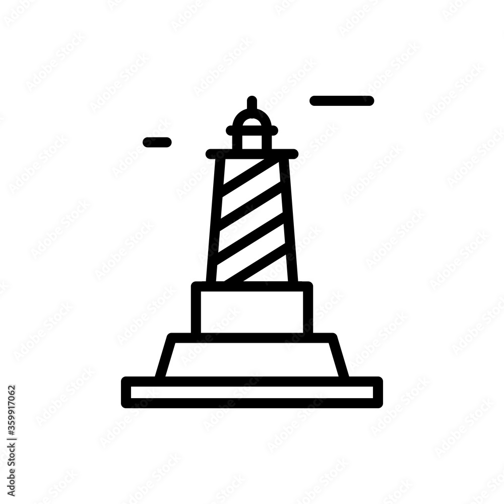 Poster navigational, lighthouse icon. simple line, outline vector elements of pharos icons for ui and ux, w