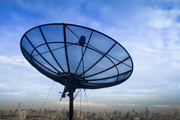 Satellite Dish on the roof floor 