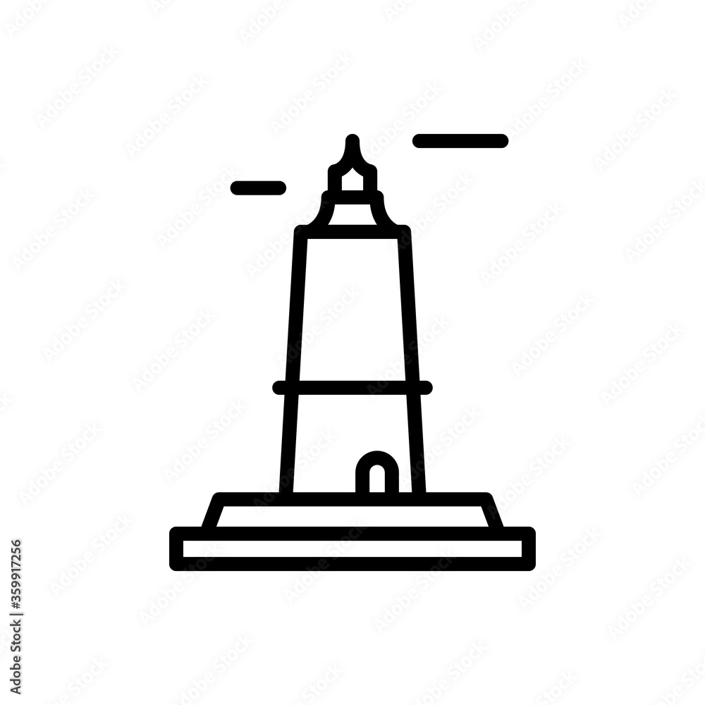 Poster russian, lighthouse icon. simple line, outline vector elements of pharos icons for ui and ux, websit