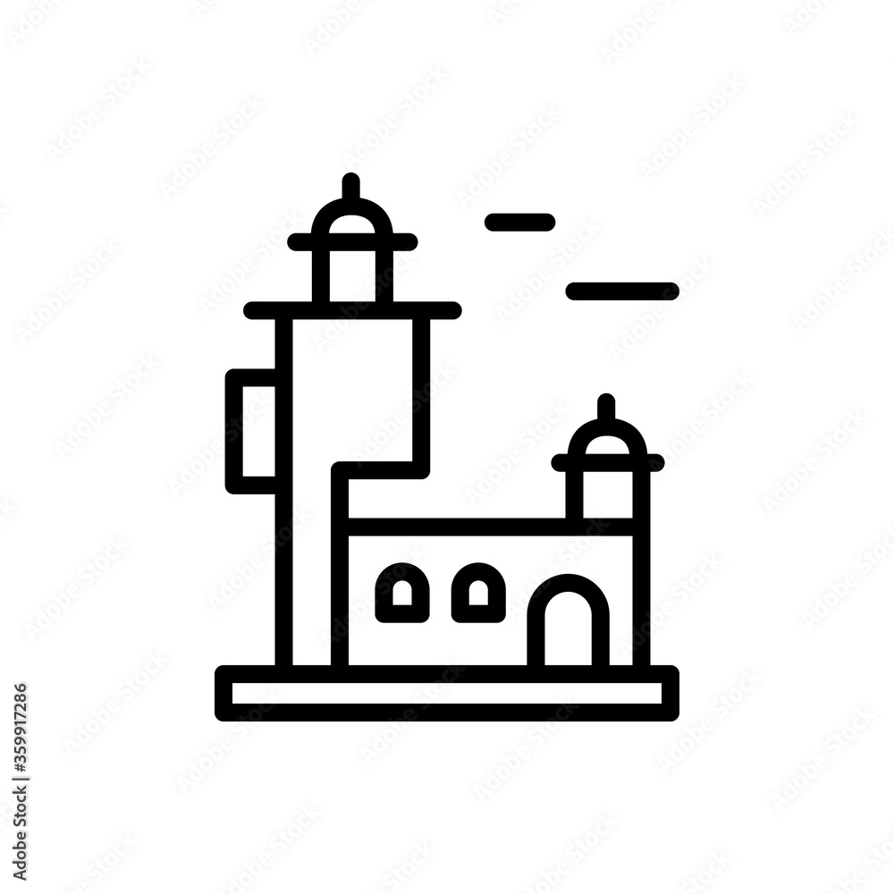 Poster navigational, lighthouse icon. simple line, outline vector elements of pharos icons for ui and ux, w