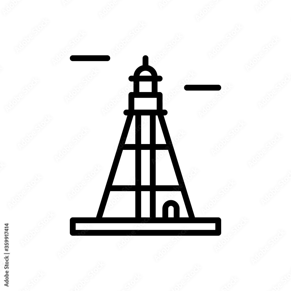 Poster navigational, lighthouse icon. simple line, outline vector elements of pharos icons for ui and ux, w