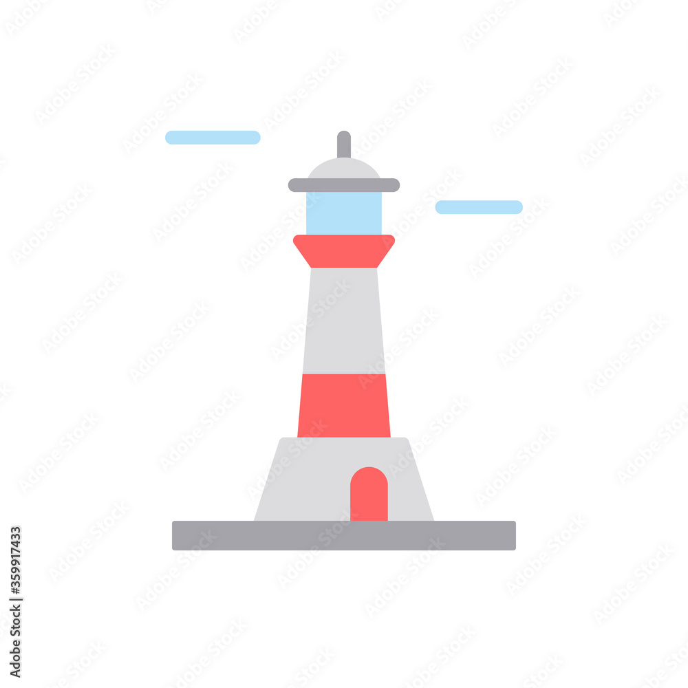 Poster architecture and city, lighthouse icon. simple color vector elements of pharos icons for ui and ux, 