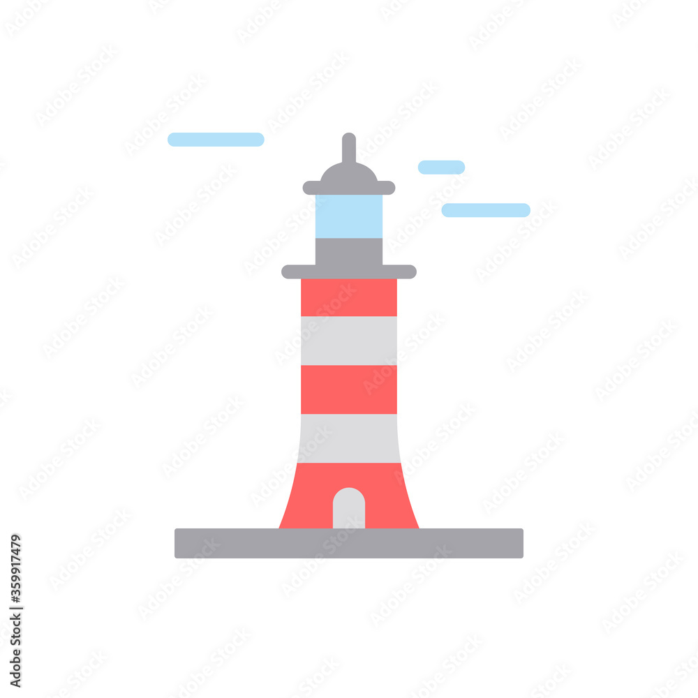 Poster architecture and city, lighthouse icon. simple color vector elements of pharos icons for ui and ux, 