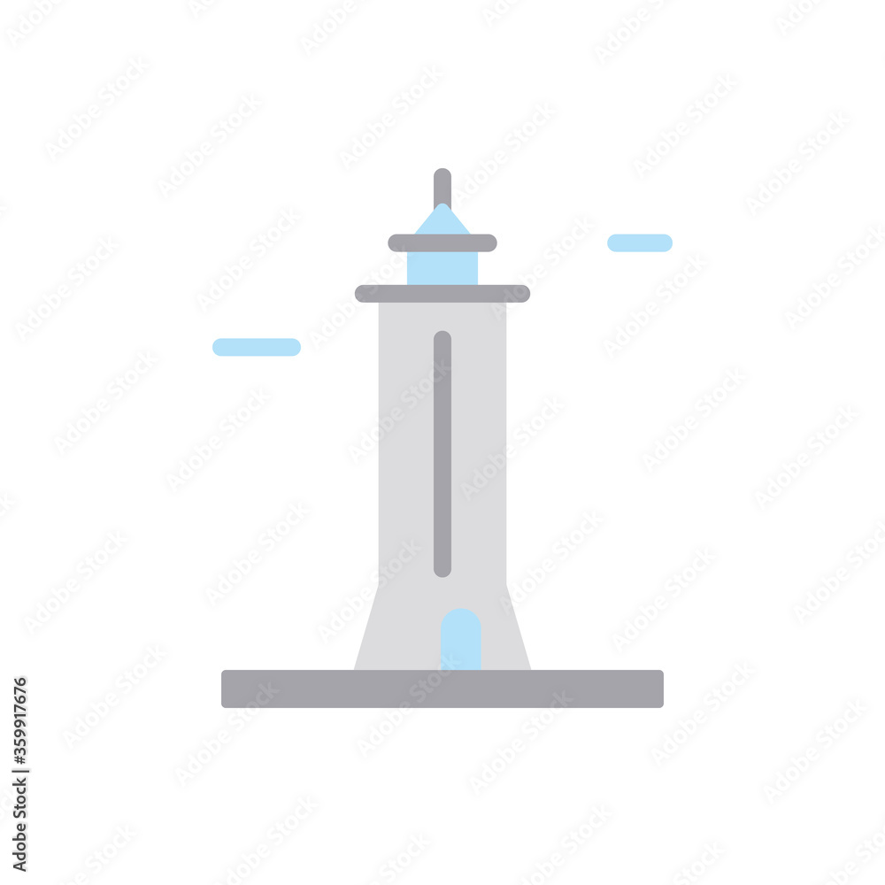Poster russian, lighthouse icon. simple color vector elements of pharos icons for ui and ux, website or mob