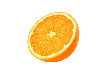 Perfect fruit orange cut isolated on white.