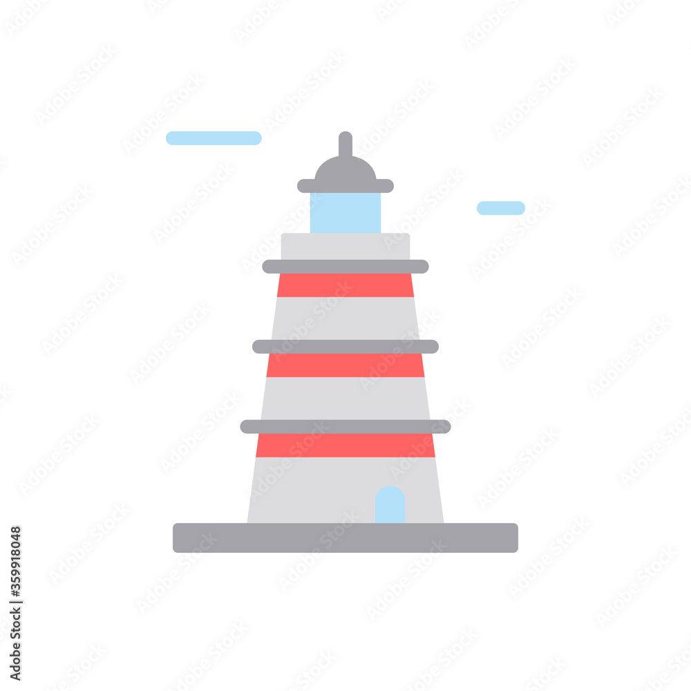 Poster russian, lighthouse icon. simple color vector elements of pharos icons for ui and ux, website or mob
