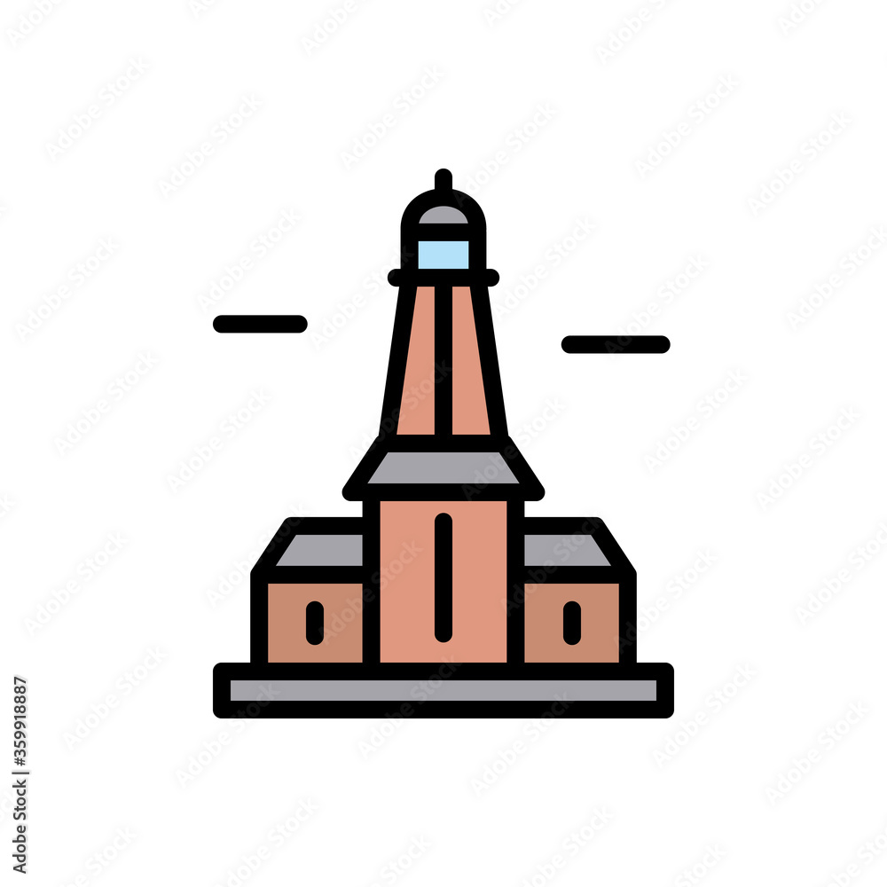 Poster polish, lighthouse icon. simple color with outline vector elements of pharos icons for ui and ux, we