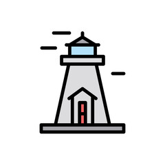 Architecture and city, lighthouse icon. Simple color with outline vector elements of pharos icons for ui and ux, website or mobile application