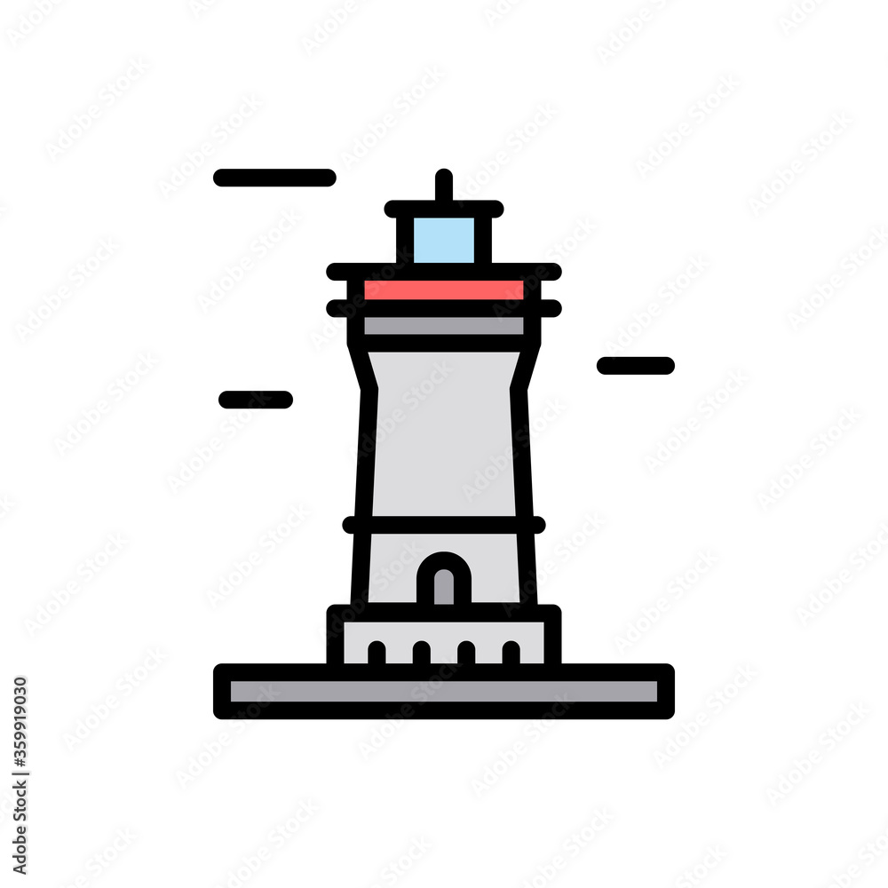 Poster german, lighthouse icon. simple color with outline vector elements of pharos icons for ui and ux, we