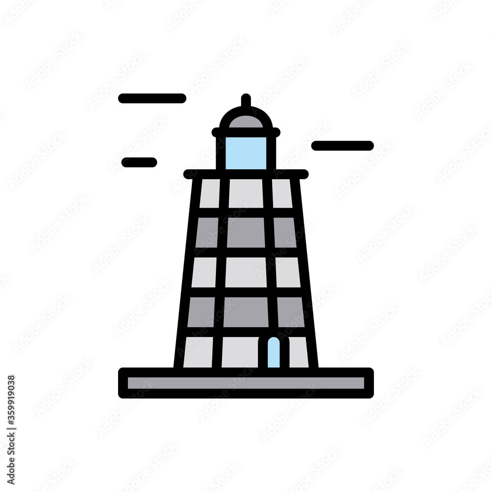 Poster russian, lighthouse icon. simple color with outline vector elements of pharos icons for ui and ux, w