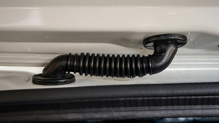 Close up the car trunk door hinges