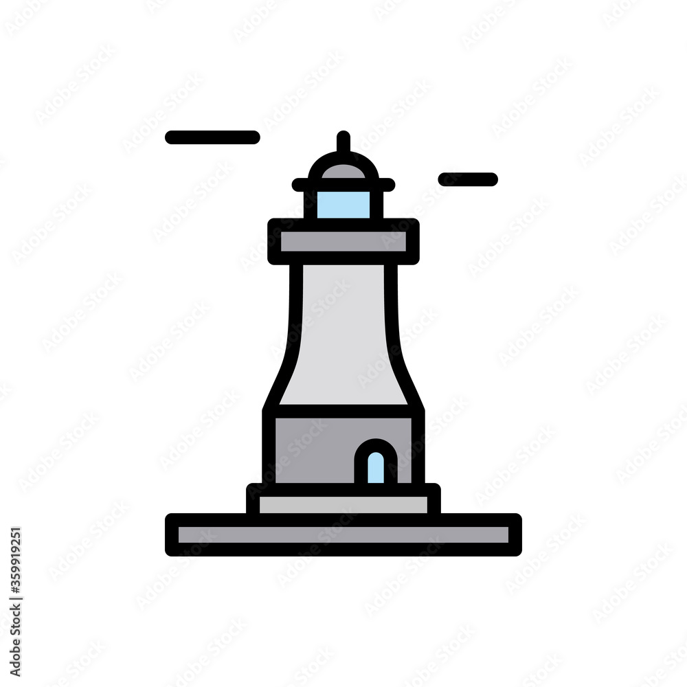 Poster russian, lighthouse icon. simple color with outline vector elements of pharos icons for ui and ux, w