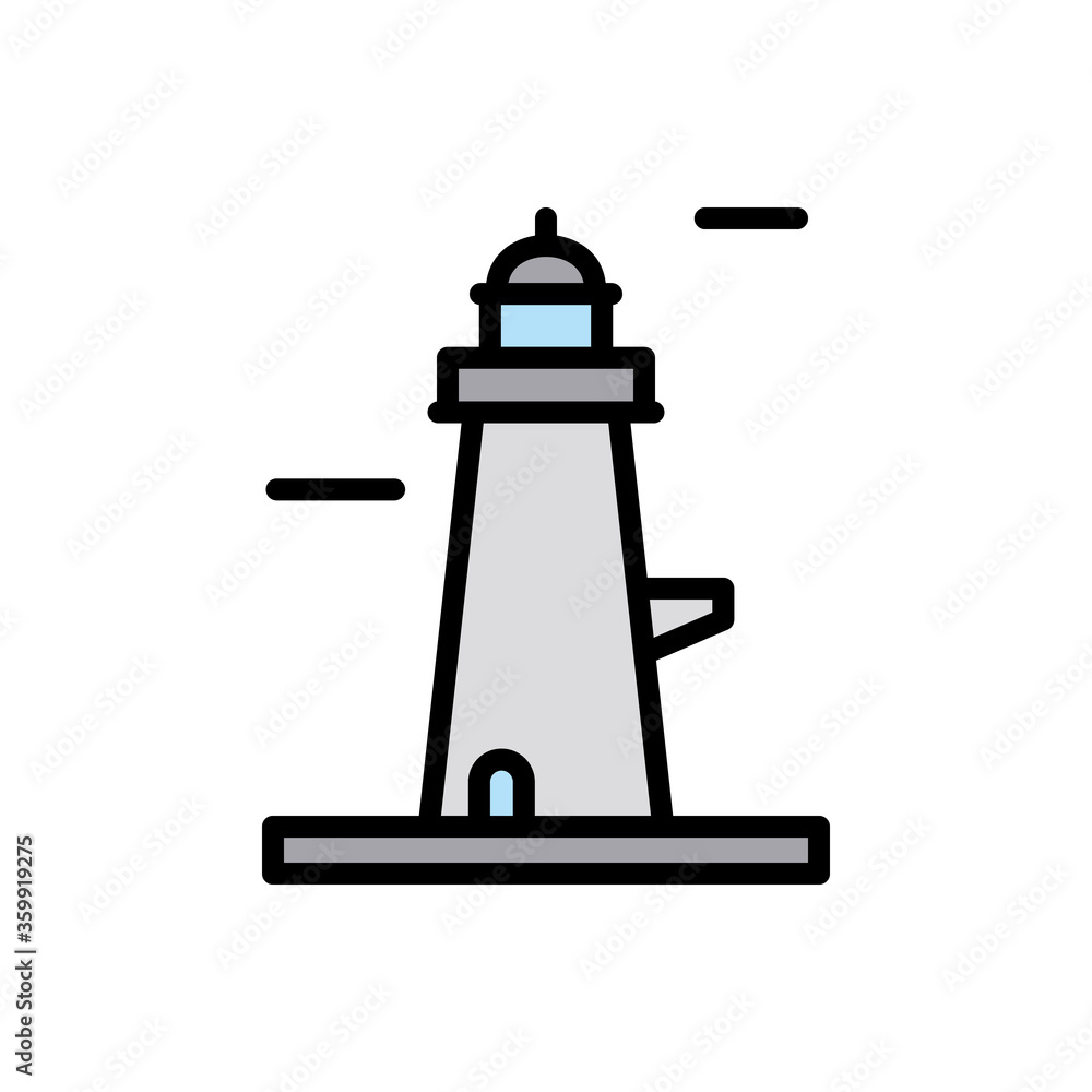 Poster japanese, lighthouse icon. simple color with outline vector elements of pharos icons for ui and ux, 