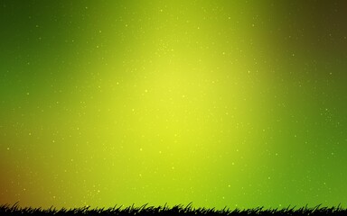 Light Green, Yellow vector background with astronomical stars. Shining illustration with sky stars on abstract template. Template for cosmic backgrounds.
