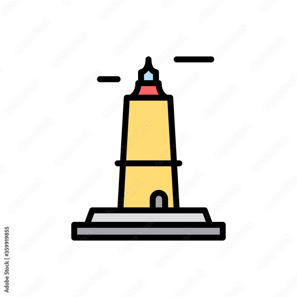 Poster russian, lighthouse icon. simple color with outline vector elements of pharos icons for ui and ux, w