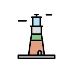 Navigational, lighthouse icon. Simple color with outline vector elements of pharos icons for ui and ux, website or mobile application