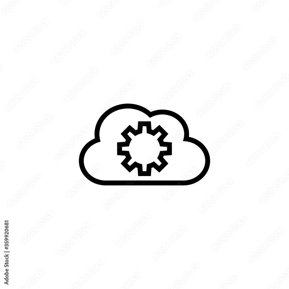 Poster computer network icon. link, connection computer icon in black line style icon, style isolated on wh