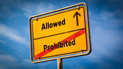Street Sign to Allowed versus Prohibited