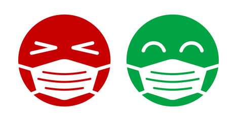 face mask icon, vector pictogram of disease prevention. Protection wear from coronavirus, air pollution, dust, flu illustration, sign for medical equipment store